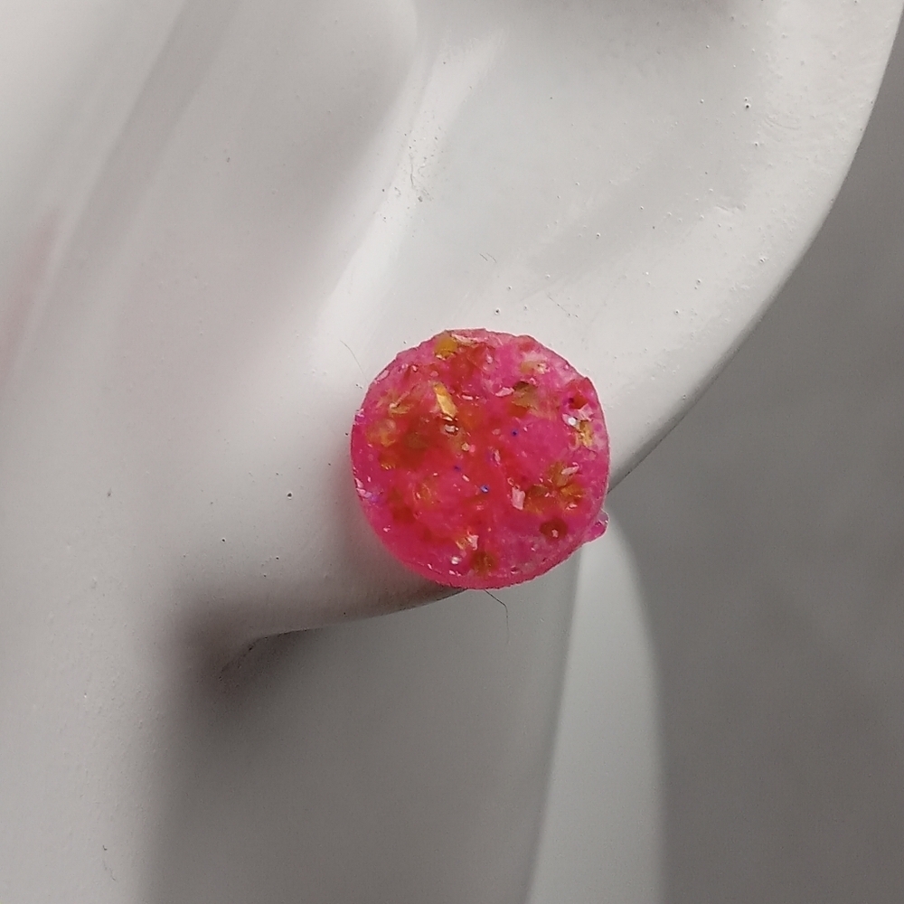 5/$25 Pink and Gold Stud Earrings
